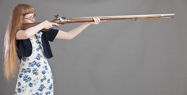 Hefting the Brown Bess musket shows excessive length of pull, too much weight. The same shooter runs an M4 carbine comfortably.