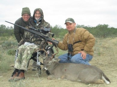 Andy, Ron and and Ruben with the eight-point cull buck