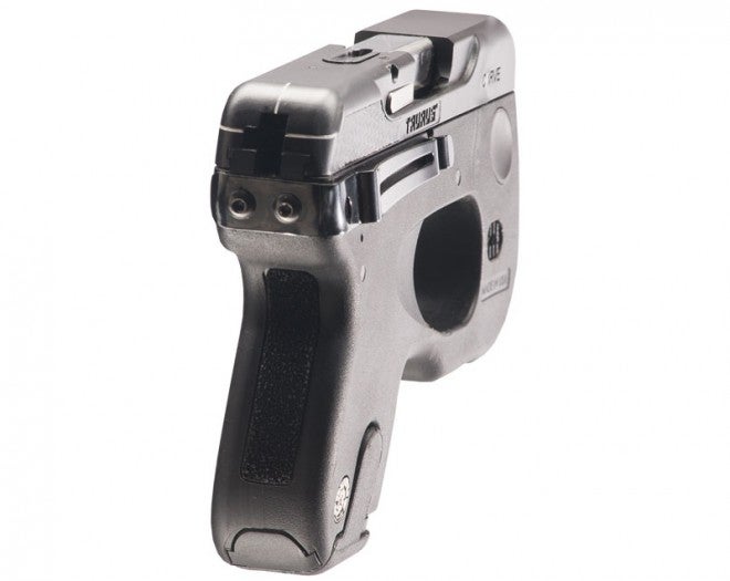 Rear of Taurus Curve pistol.