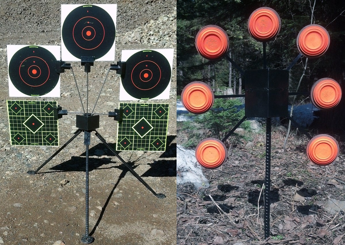 target holders shooting targets stand pistol unique homemade fabrications downrange metal inc tripod alloutdoor left right chastain russ google
