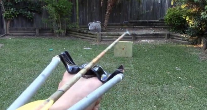 DIY Video: Make a 45 Pound Slingshot Bow for $5