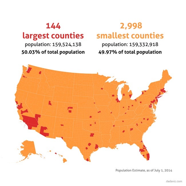 Maps: The Case for the Electoral College, and Where Not to be When TSHTF