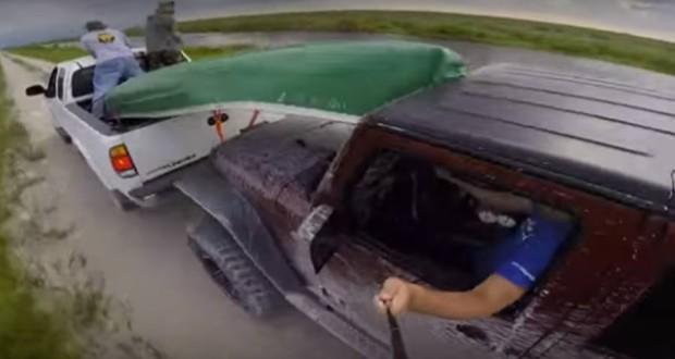 Video: Jeep Meets Canoe (Selfie Stick Fail)