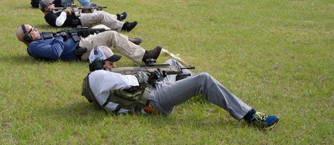 For unorthodox shooting position, red dot works better than scopes. (Photo by Amanda Knight)