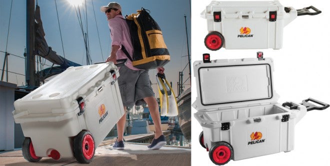 Pelican Tailgater Cooler, Wheeled, 55 Qt. - White