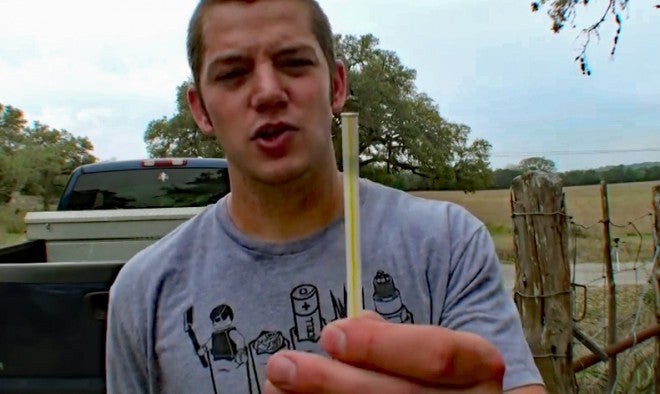 22 Ammo + Drinking Straw = Bang? (Video)