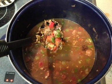 Wild Turkey Gumbo, finish