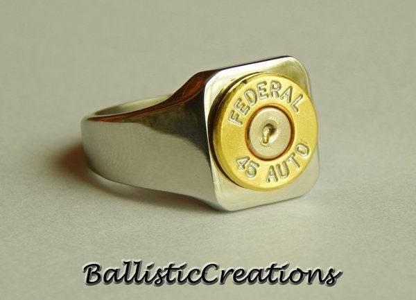 Men's stainless steel ring with case head. (Photo: Ballistic Creations)