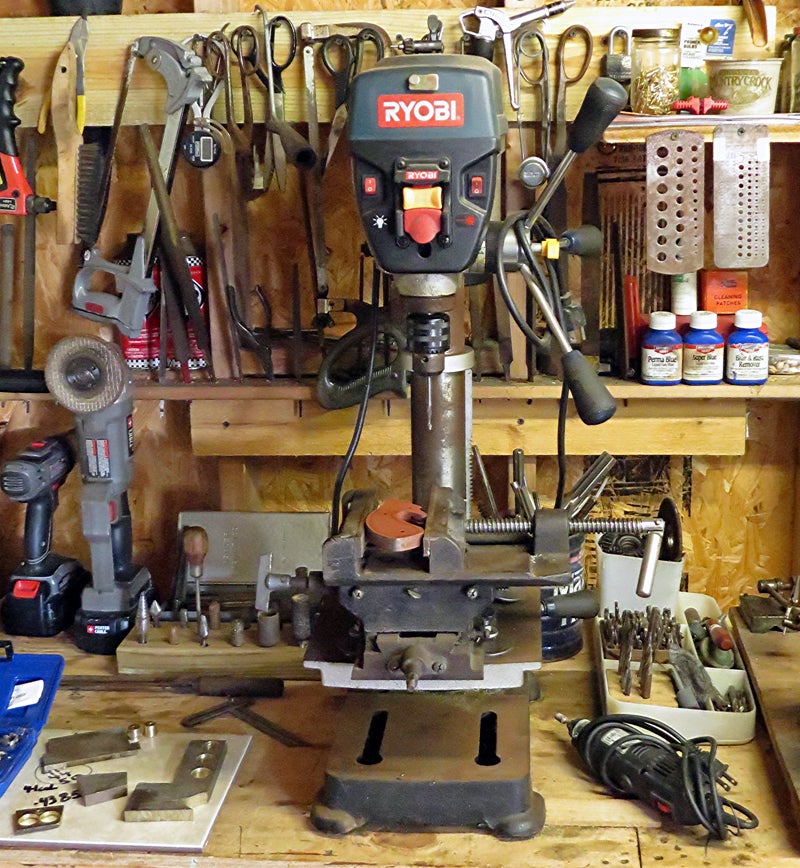 Drill press with mill table. Photo © Russ Chastain