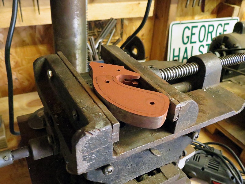 A future pistol frame waits to be milled. Photo © Russ Chastain