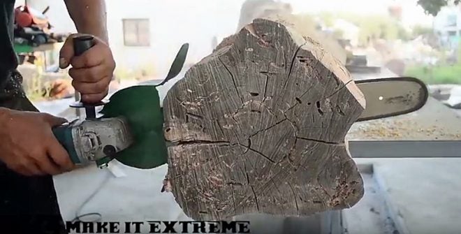 Watch: Convert an Angle Grinder Into a Chainsaw