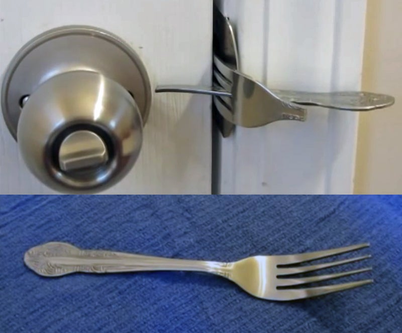 Watch: How to Lock a Door With a Fork Watch: How to Lock a Door With a Fork