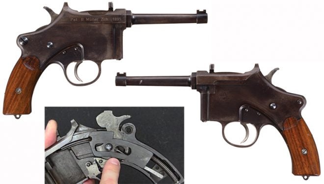 Watch: Swiss Müller 1895 7.5mm Curved-Recoil Pistol