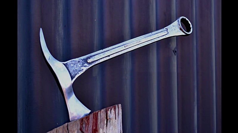 Watch: Forging a Tomahawk From a Wrench Watch: Forging a Tomahawk From a Wrench