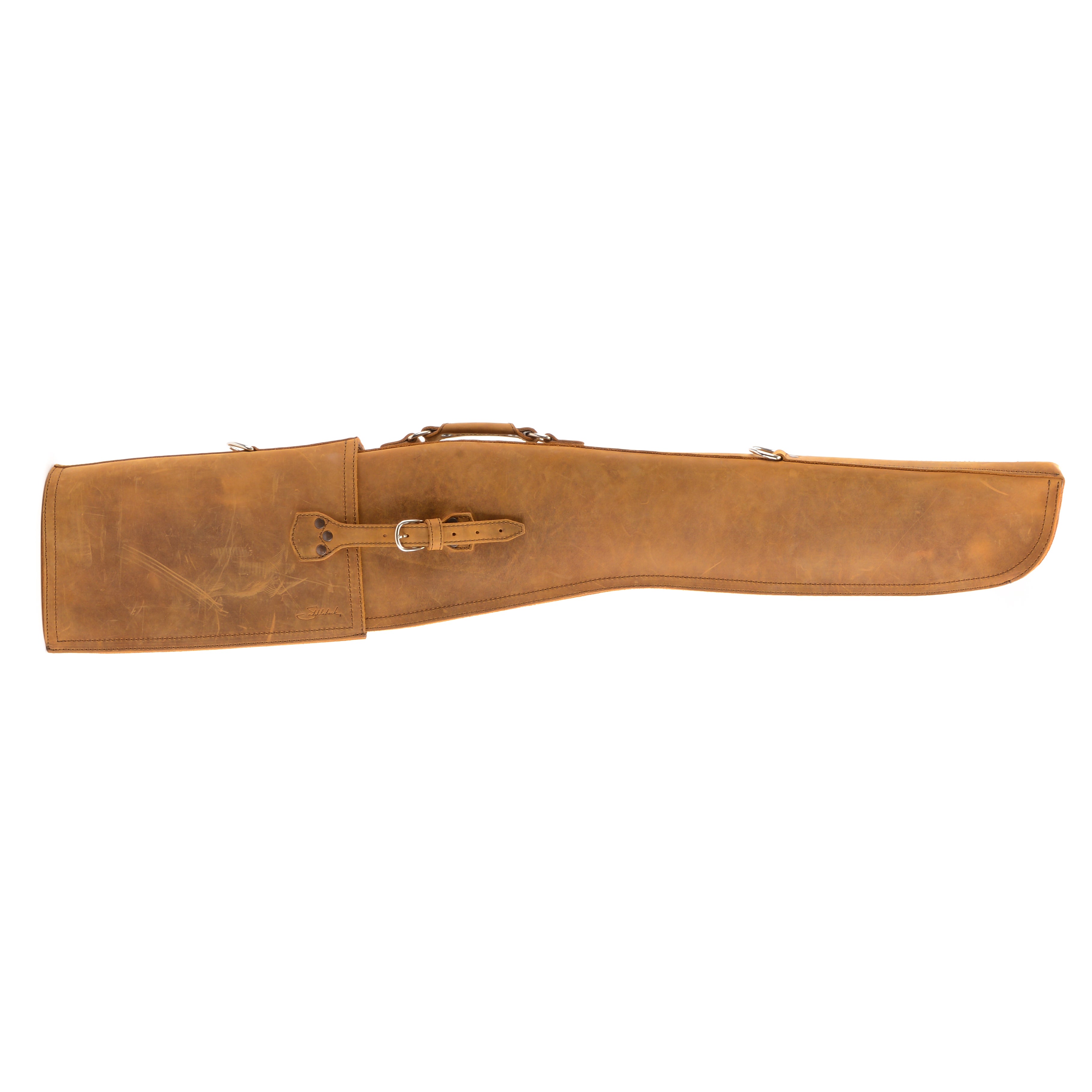 Cowhide Genuine Suede Leather Shotgun Rifle Case Flap Closure Heavy Duty 60" 
