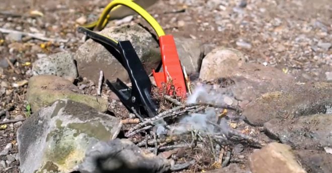 Watch: How to Start a Fire With a Pencil and Jumper Cables