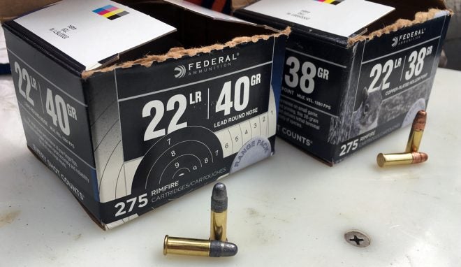 The 40-grain load in the foreground disagreed with the Ruger pistol. Both did great in the rifles. (Photo © Russ Chastain)