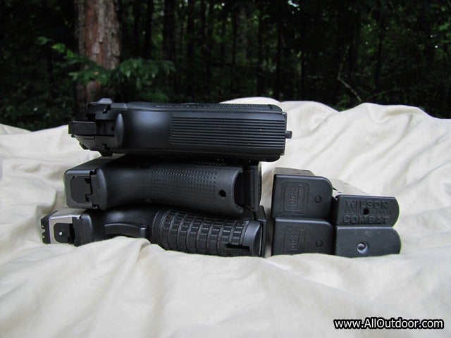 Handguns with magazines