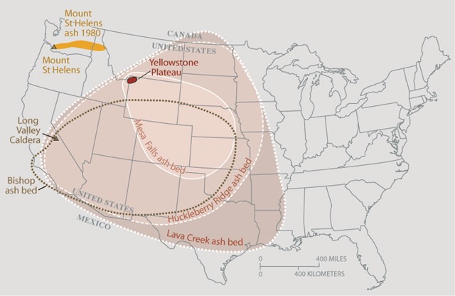 Yellowstone ash field
