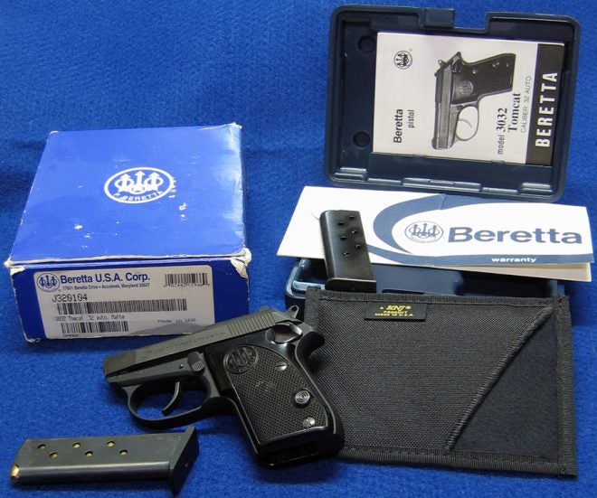 Beretta 3032 Tomcat pistol & accessories. (Photo © Russ Chastain)