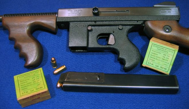 Commando Mark III Tommy Gun look-alike with mag & ammo. (Photo © Russ Chastain) 