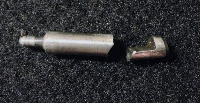 The broken firing pin. (Photo © Russ Chastain)