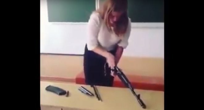 Watch: Russian Young Lady vs. an AK