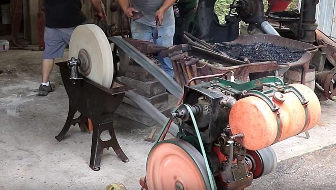 Watch: Putting an Antique Grindstone Back to Work