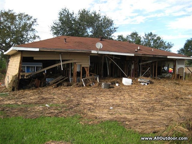 Hurricane destroyed house
