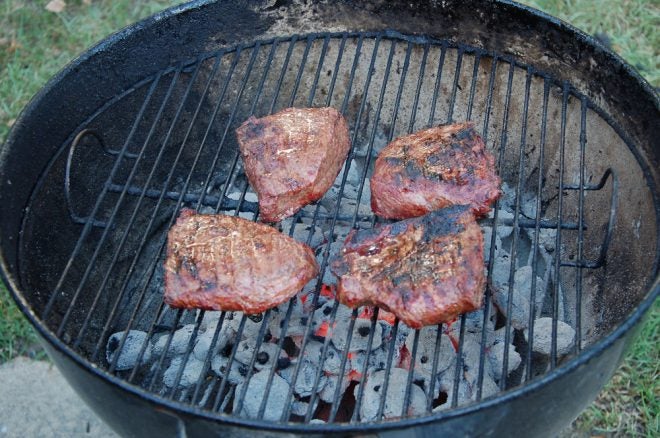 Bug Out Camp Cooking Over Charcoal