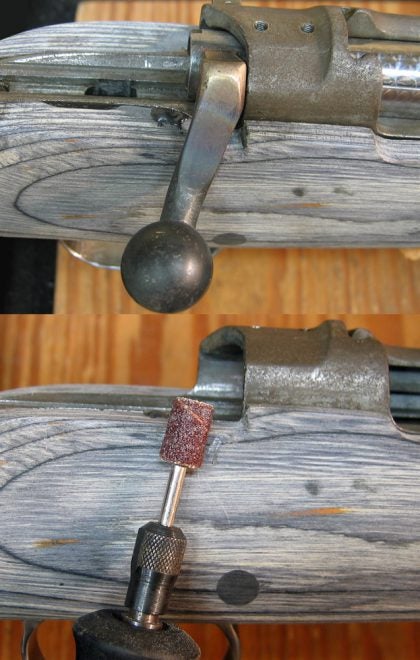 After bedding the receiver in the stock. Inletting the stock for the bolt handle was all me; it was a blank slate. (Photo © Russ Chastain) 