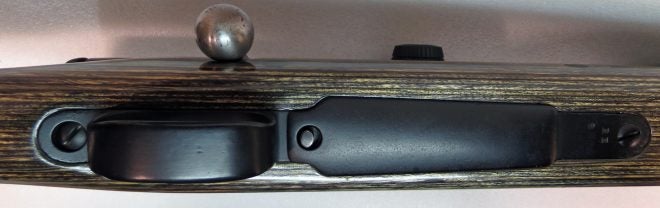 Black bedding compound was used to fill gaps around the trigger guard/floor plate assembly. It blends in nicely. (Photo © Russ Chastain) 