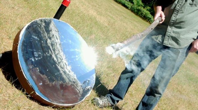 Watch: Make a Parabolic Mirror From a Space Blanket