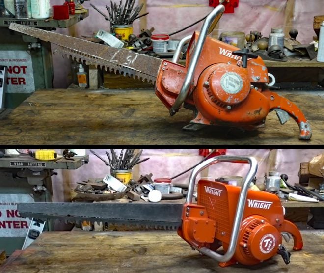 Gas reciprocating top saw