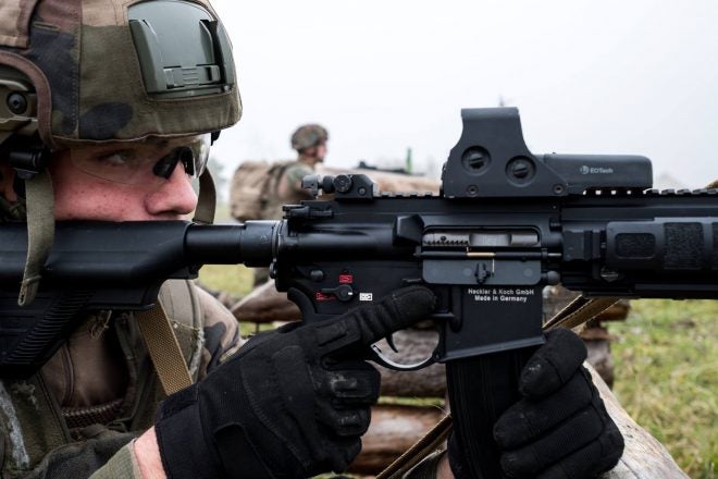 French Army HK416F Rifles Deployed with Eotech 552