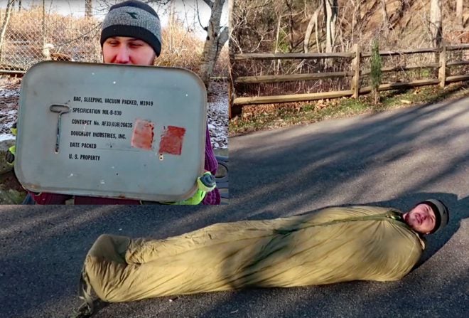 Watch: A Sleeping Bag in a Can