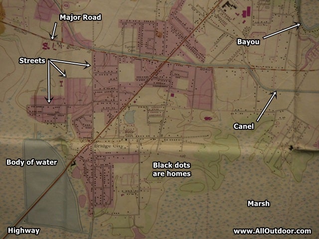 TOPO map of Bridge City, Texas
