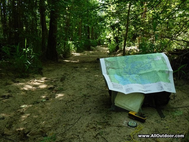 TOPO map, compass, gps with backpack