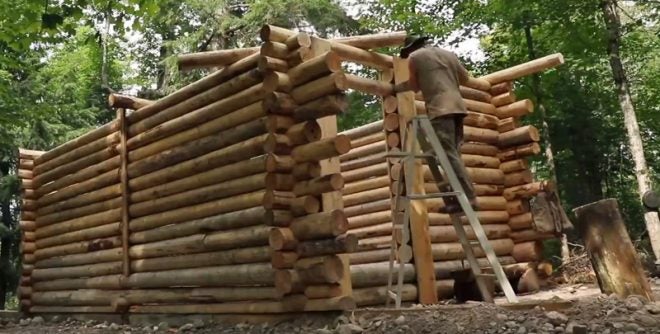 Watch: Time Lapse Log Cabin Build With Hand Tools