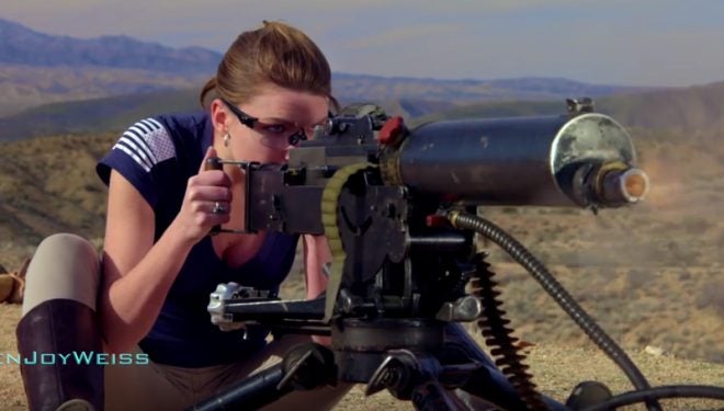 Watch: Gunny and Kirsten Joy Weiss Fire the Swedish M36 Machinegun