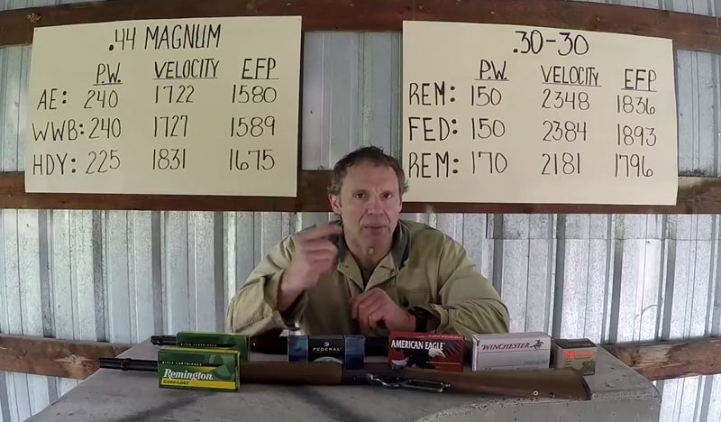 Watch: 30-30 vs 44 Magnum in Lever Guns Watch: 30-30 vs 44 Magnum in Lever Guns