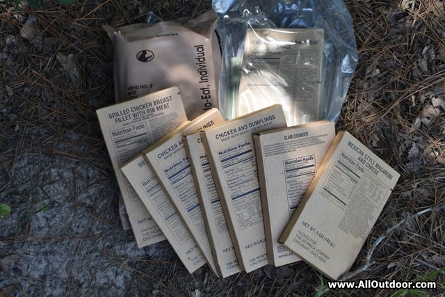 Assorted military rations MREs