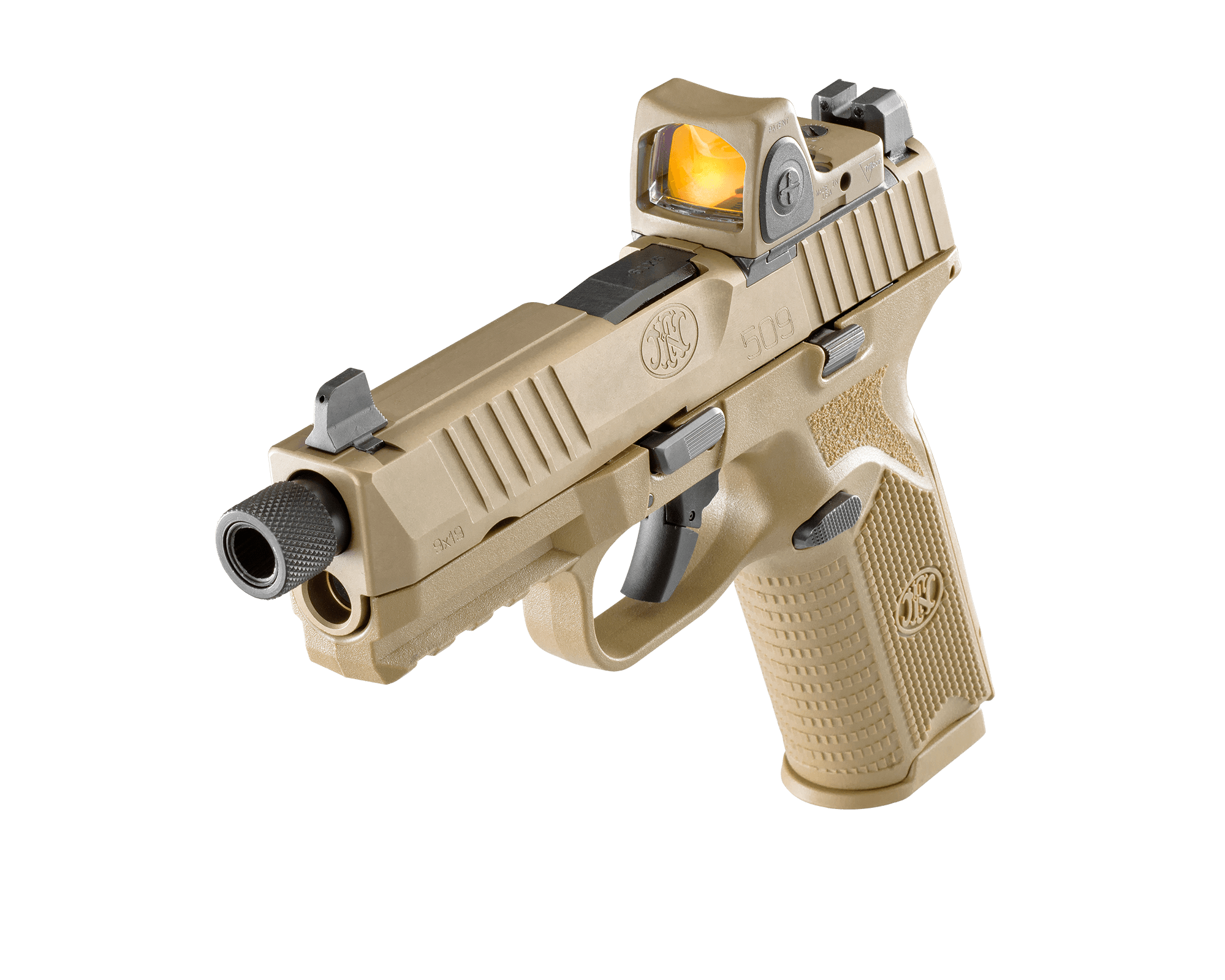 FN 509 Tactical 9mm Pistol with Innovative Patent-Pending Low-Profile Optics Mounting System FN 509 Tactical 9mm Pistol with Innovative Patent-Pending Low-Profile Optics Mounting System