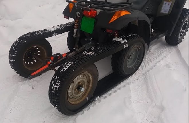DIY ATV Half-Track Made of Old Snow Tires