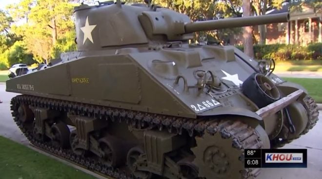 HOA Objects to Sherman Tank Parked on the Street