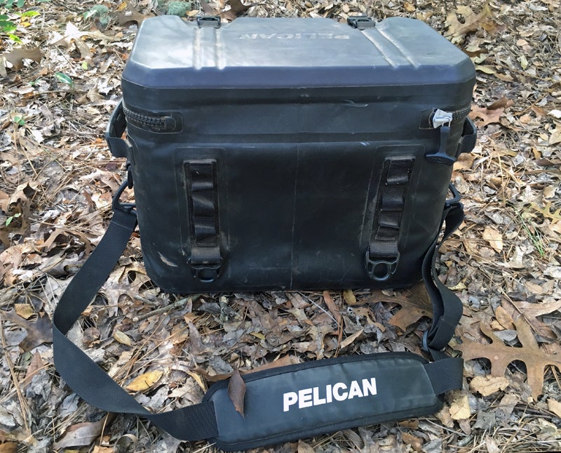 Pelican 24 can soft side cooler rear view