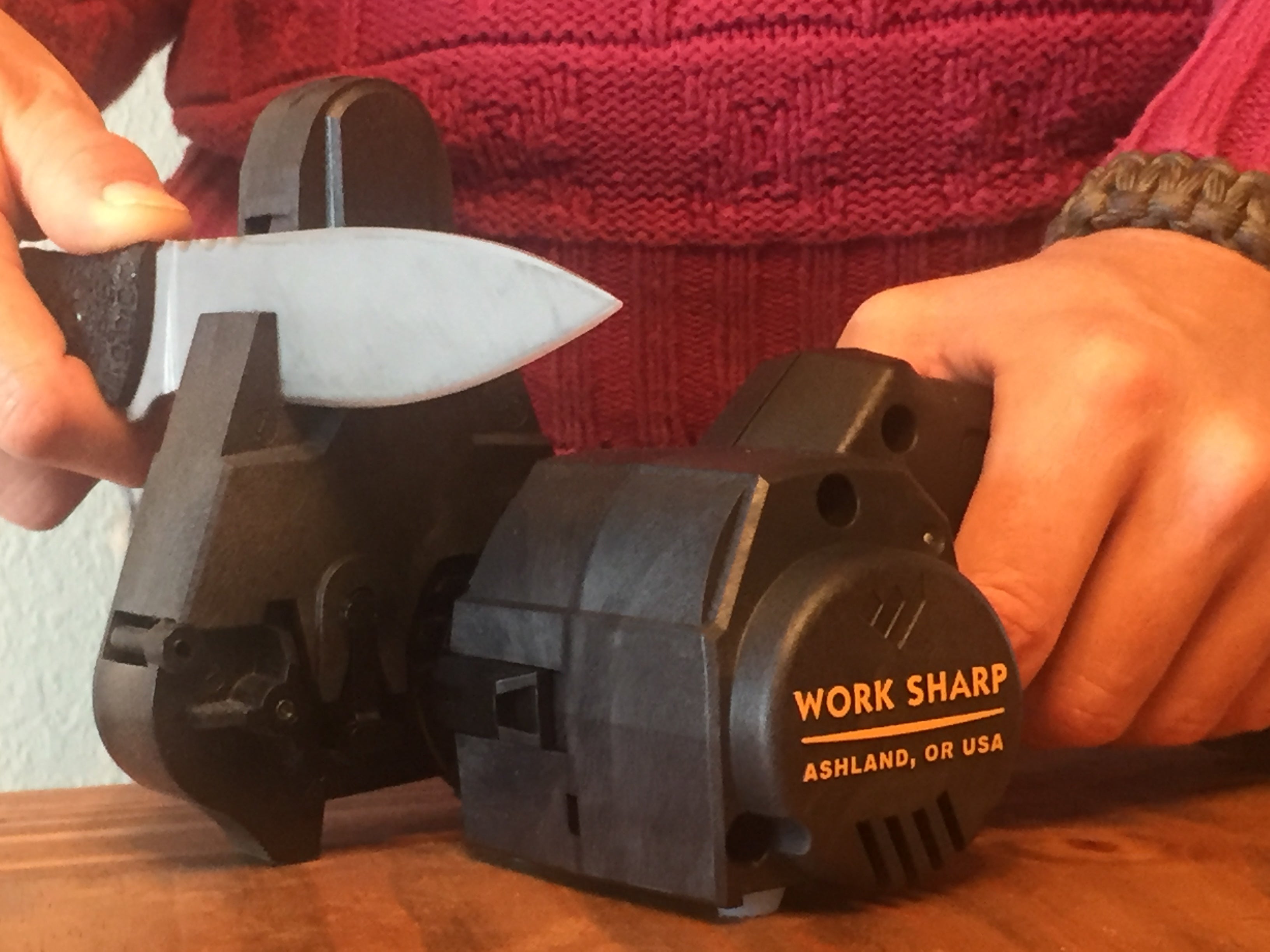 WorkSharp Power Sharpener: zap the dull on blades large or small WorkSharp Power Sharpener: zap the dull on blades large or small