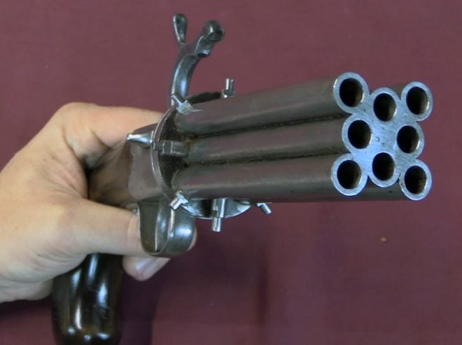 Watch: Oversized British 8-Shot Pepperbox Percussion Pistol