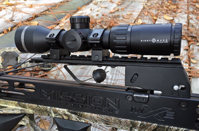 Left side of Sightmark Core SX 1.5-5x32 Crossbow Scope