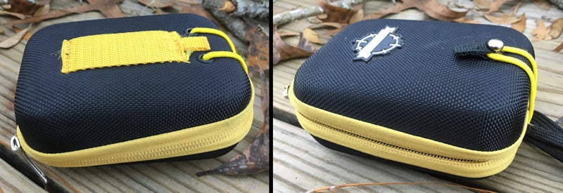 TecTecTec ProWild 2 Laser Rangefinder case. Zipped (left) and unzipped (right).